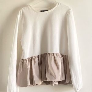 Zara bubble ruffle sweatshirt